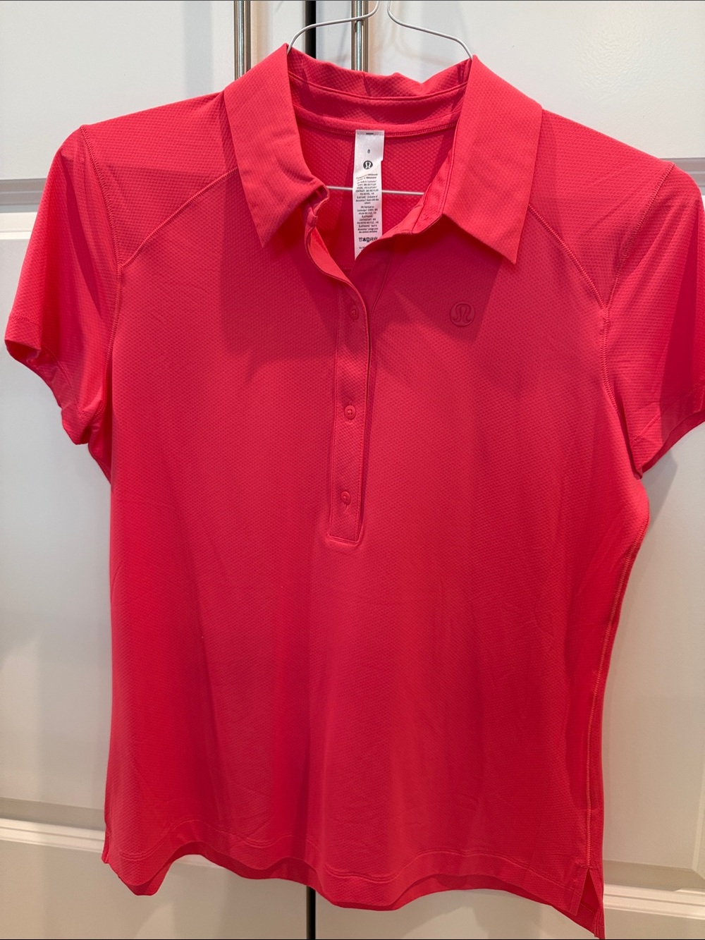 Bright coral lululemon polo